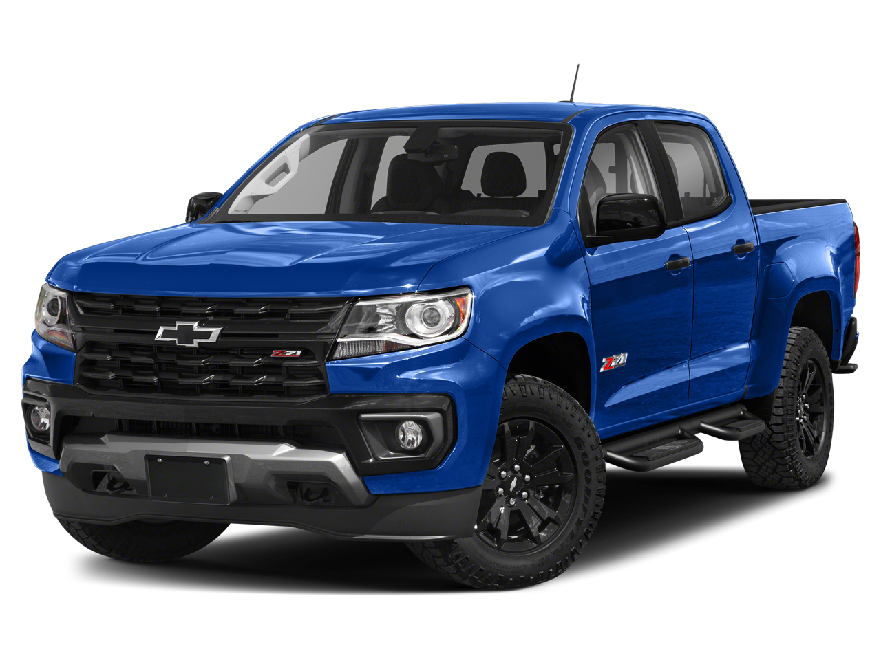 2021 Chevrolet Colorado 4WD Z71 in Black — front three-quarter view