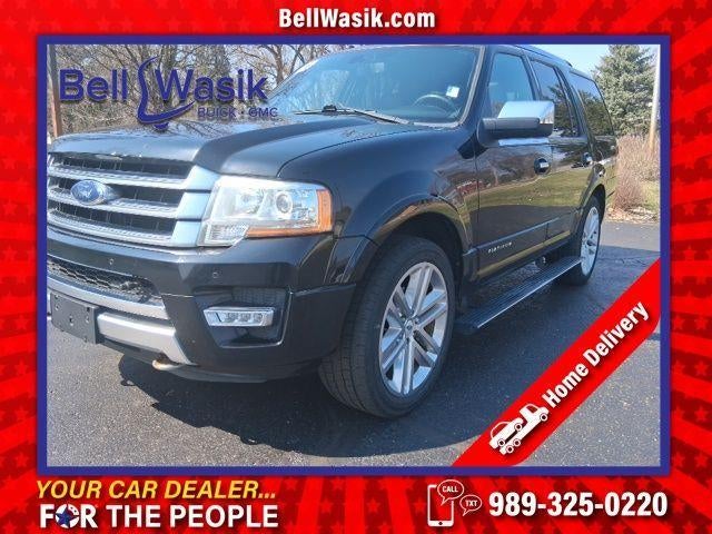2016 Ford Expedition Platinum in Black — front three-quarter view