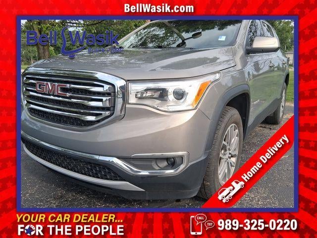 2019 GMC Acadia SLE in Pepperdust Metallic — front three-quarter view