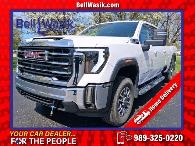2025 GMC Sierra 3500 HD SLE in Summit White — front three-quarter view