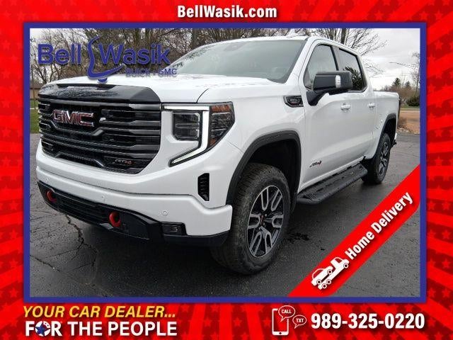 2026 GMC Sierra 1500 AT4 in Summit White — front three-quarter view