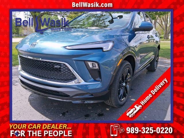2026 Buick Encore GX Sport Touring in Ocean Blue Metallic — front three-quarter view