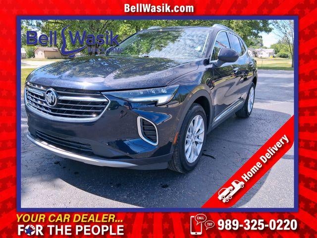 2021 Buick Envision Preferred in Dark Moon Blue Metallic — front three-quarter view